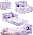 3 in 1 Kids Folding Sofa Bed – Compressed Toddler Couch with Pillow & Storage Bag – Convertible Floor Bed for Child Reading & Napping